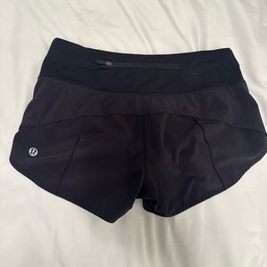 Black lulu lemon speed up shorts 2” size 2